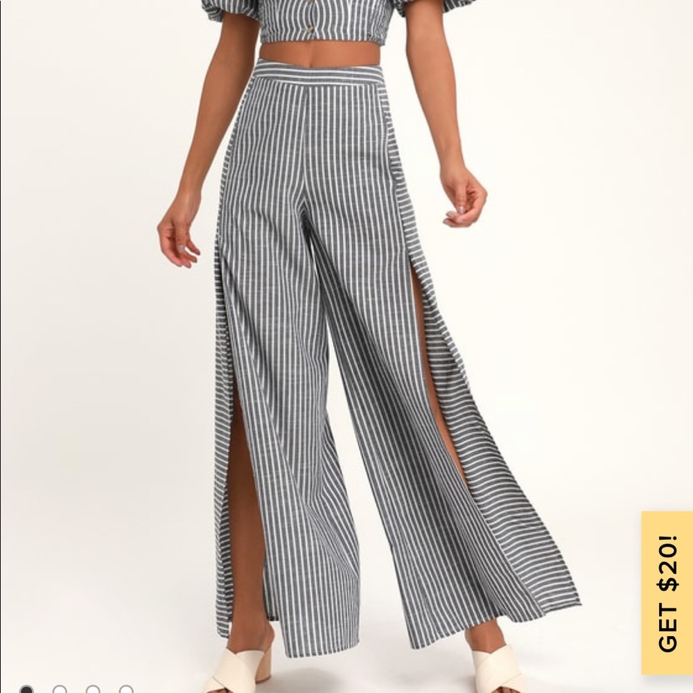 Striped linen pants